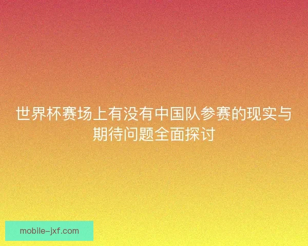 世界杯赛场上有没有中国队参赛的现实与期待问题全面探讨